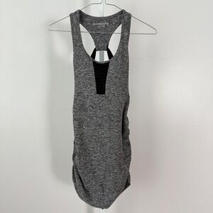 Beyond the Bump Maternity Active Tank Top Grey Ruched Racerback Size S
